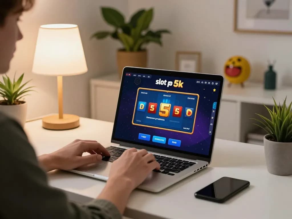 Engaging session of slot depo 5k as player interacts with the casino game interface on a laptop.