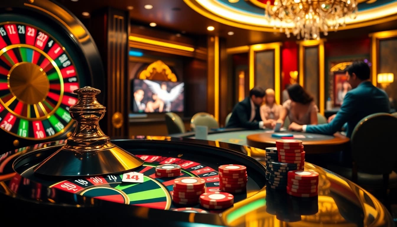 Engage in a vibrant gambling experience with a casino scene featuring a porn game theme.