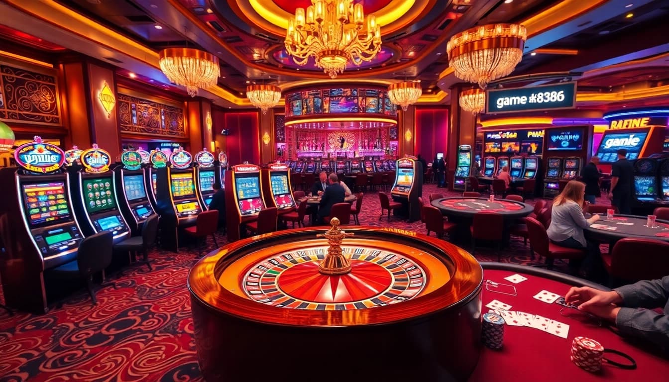 Engage in the electrifying atmosphere of game ok8386 at a vibrant casino.