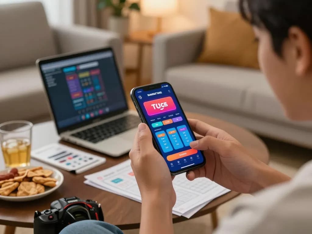 Permainan yang menarik di aplikasi bandar togel dengan smartphone di lingkungan rumah yang nyaman menunjukkan taruhan strategis.