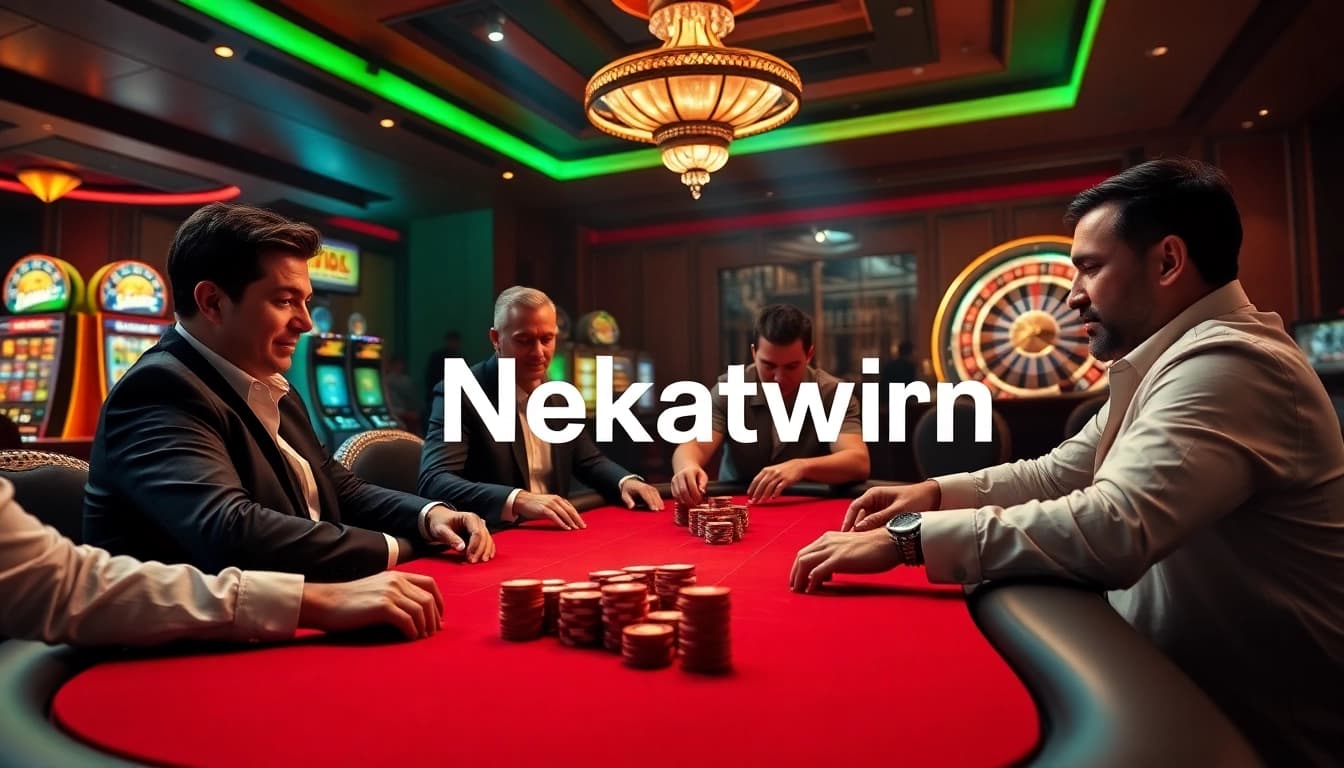 Exciting casino scene featuring poker action and elements of link alternatif nekatwin.