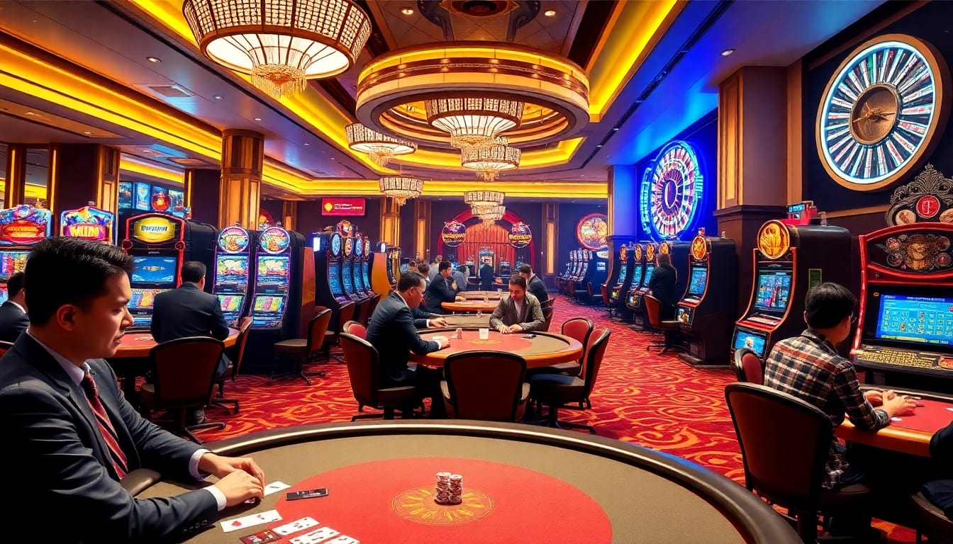 Experience high-stakes gaming at trang chủ iwin with vibrant casino tables and exciting slot machines.