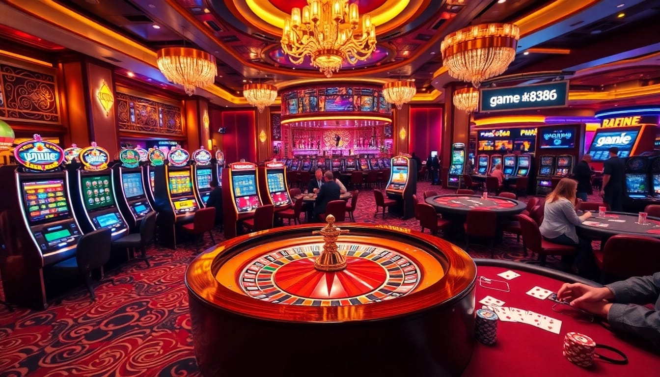 Engage in the electrifying atmosphere of game ok8386 at a vibrant casino.