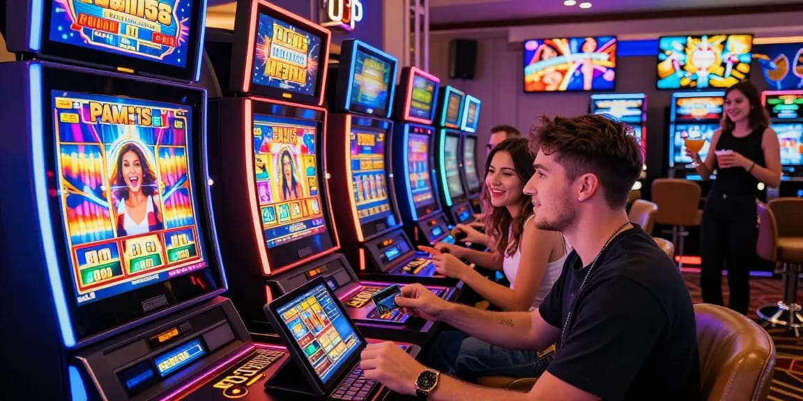 Exciting online gaming scene at credit card casinos, showcasing diverse players depositing with cards at https://being-there.org.uk.