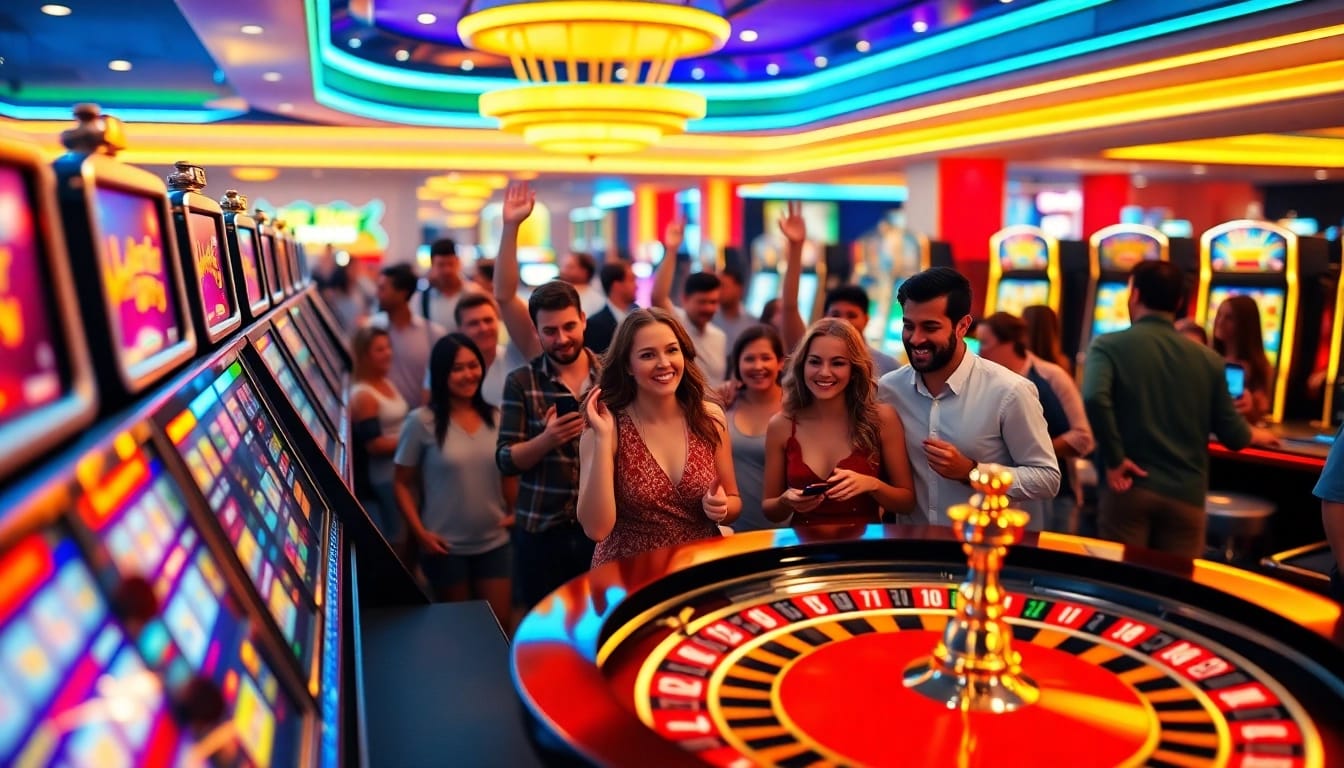 Experience the excitement of an online casino Malaysia with vibrant gaming scenes and engaged players.