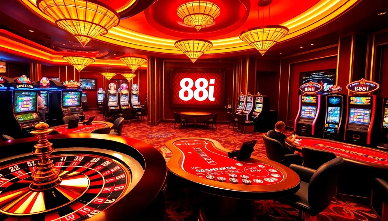 Players enjoying an exciting game of roulette and slots at the luxurious 88I online casino.
