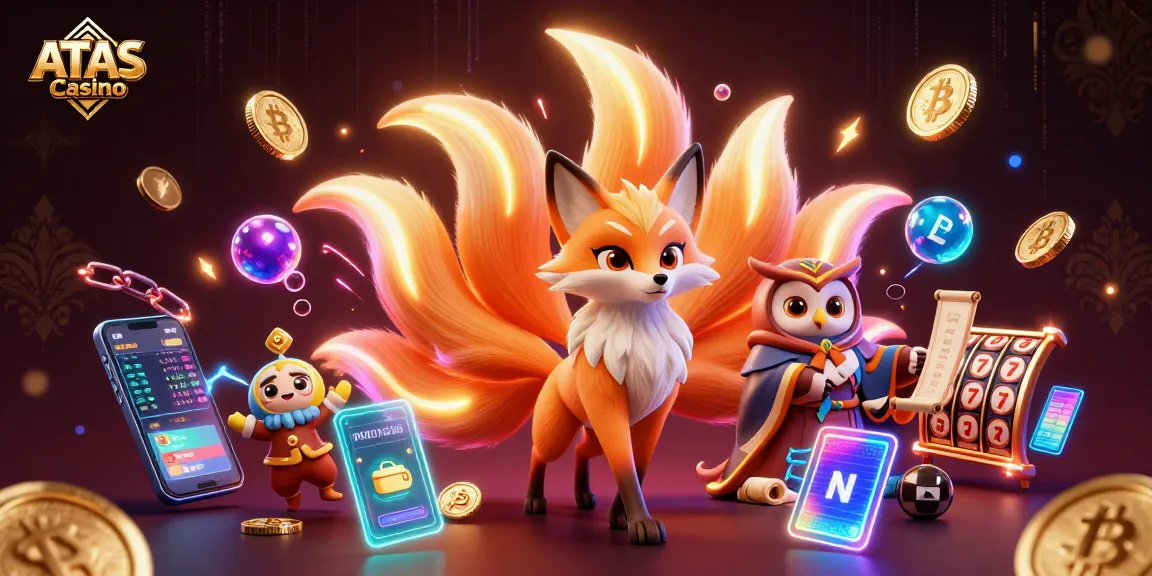 Engage in thrilling gameplay at ATAS Casino featuring vibrant 3D characters and neon-lit elements for an immersive experience.