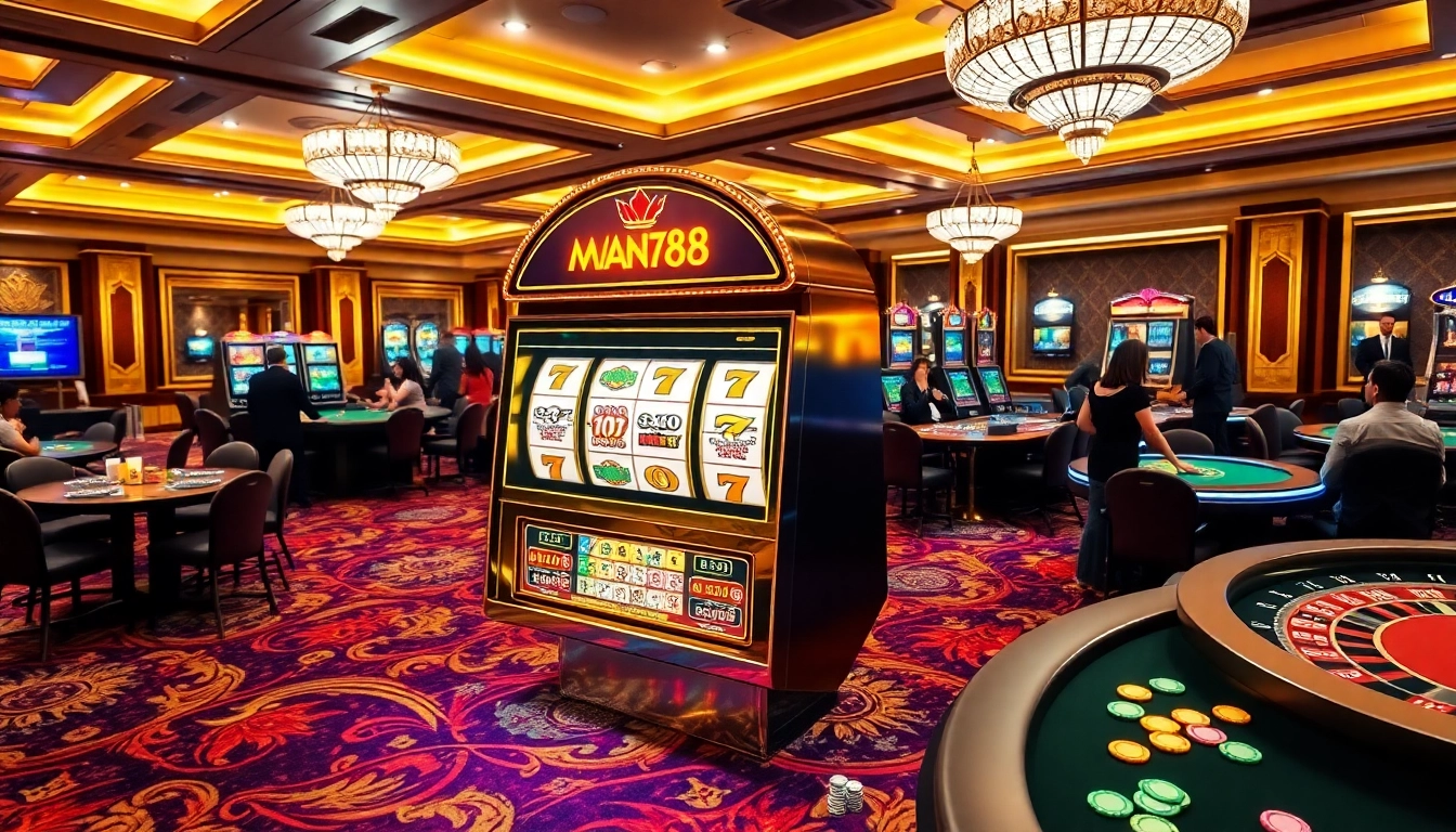 Pemain yang menghibur menang di aman788 slot gacor dalam suasana kasino yang mewah.