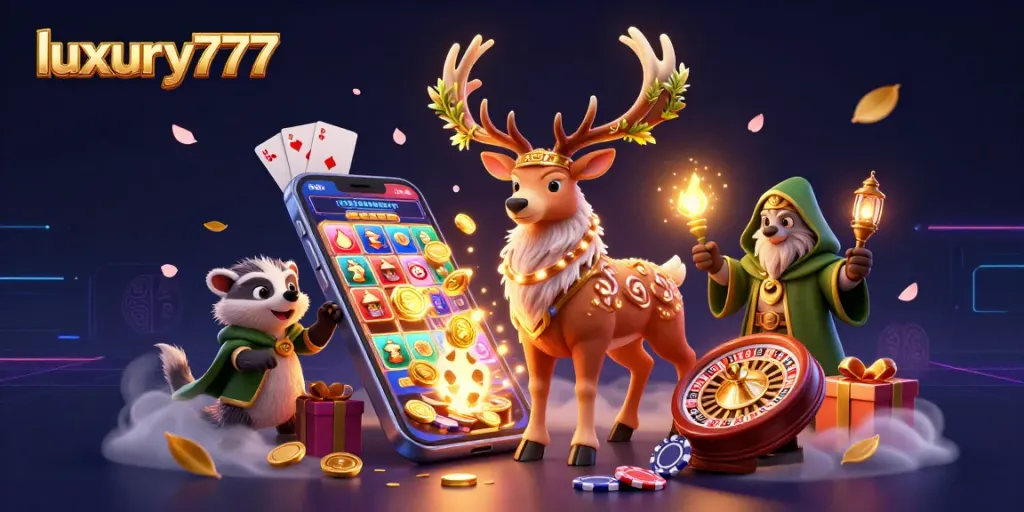 Experience thrilling gameplay with luxury777 as the Celtic druid stag and badger explore exciting online slots.