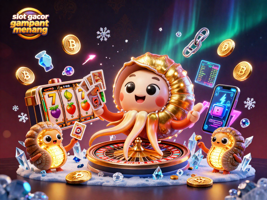 Experience thrilling games with slot gacor gampang menang, featuring vibrant casino elements in a 3D illustration.