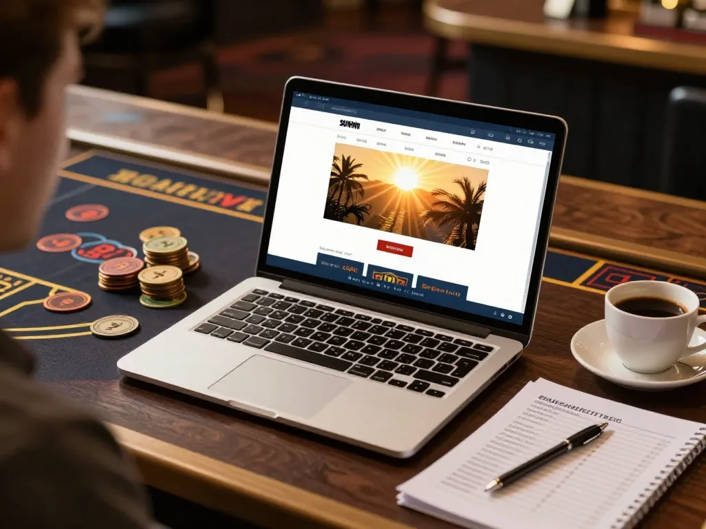Engaging in online betting on the sunwin platform with strategic notes and cozy coffee setup.