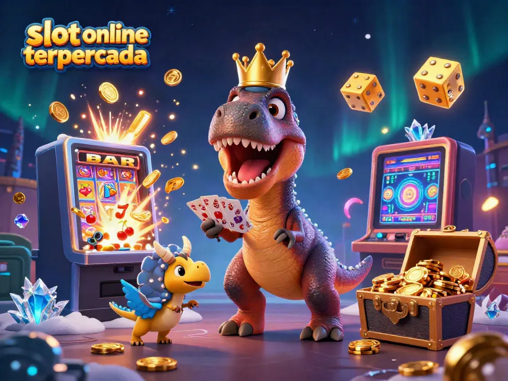 Menghadirkan jackpot di slot online terpercaya saat dinosaurik kesayangan merayakan kemenangan jackpot yang meledak.