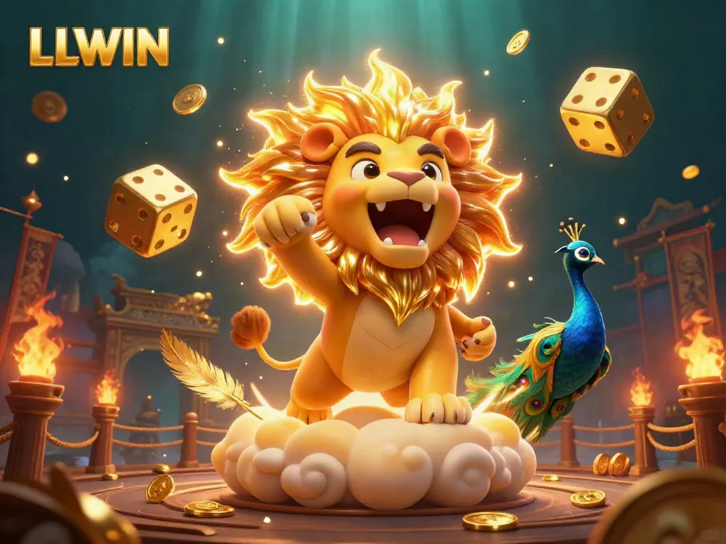 Experience thrilling action at LLWIN online casino with a dynamic scene featuring playful character elements.