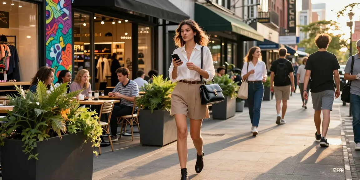 Hình ảnh gái gọi phong cách hiện đại trên đường phố sôi động