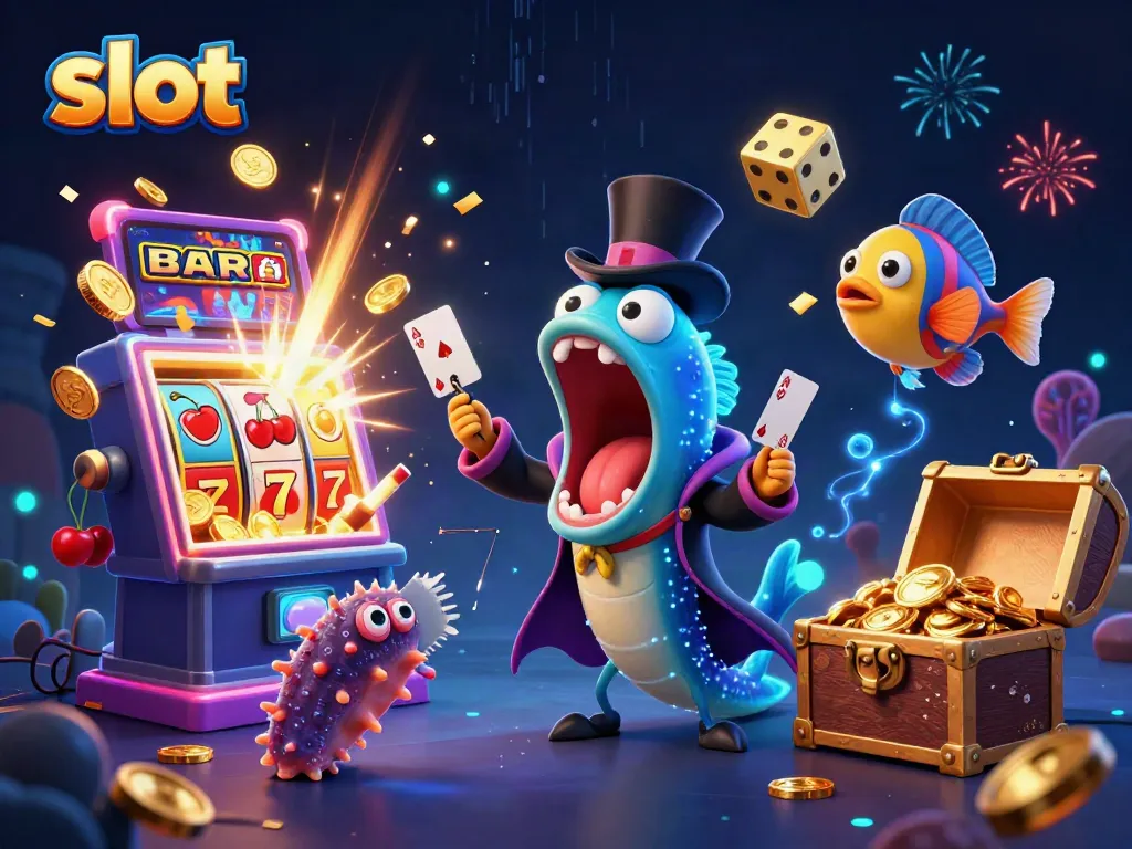 Slot menampilkan aksi mendebarkan dengan simbol keberuntungan dan mesin judi yang mempesona.