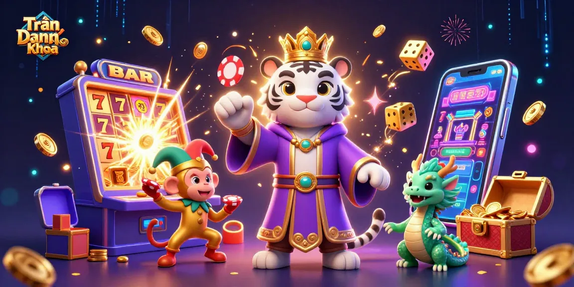Experience exhilarating gaming with Trần Đăng Khoa in a vibrant, lively casino scene.