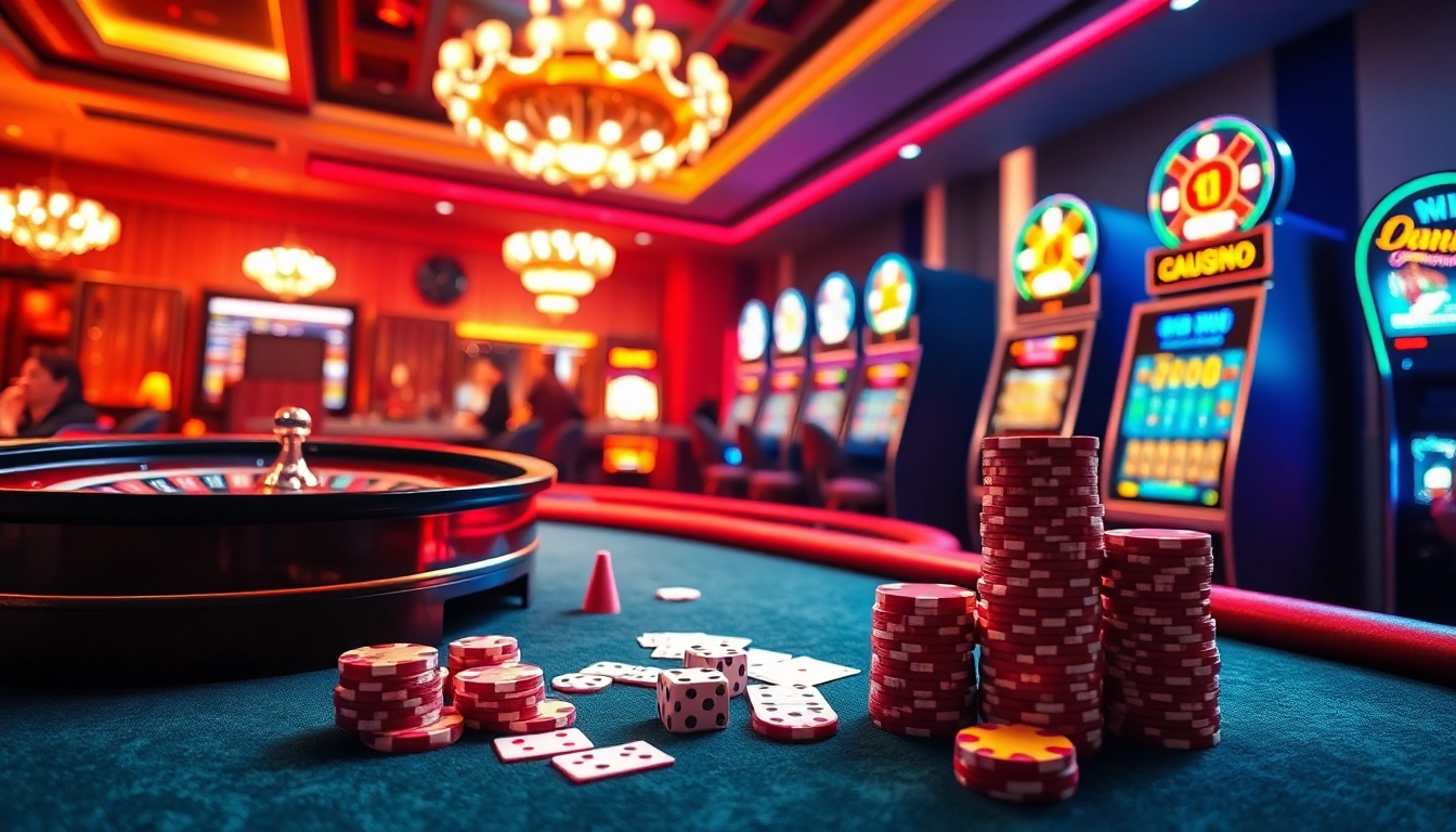 Engaging scene showing Đăng Nhập Nhà Cái 68VIP with excited players and vibrant casino elements.
