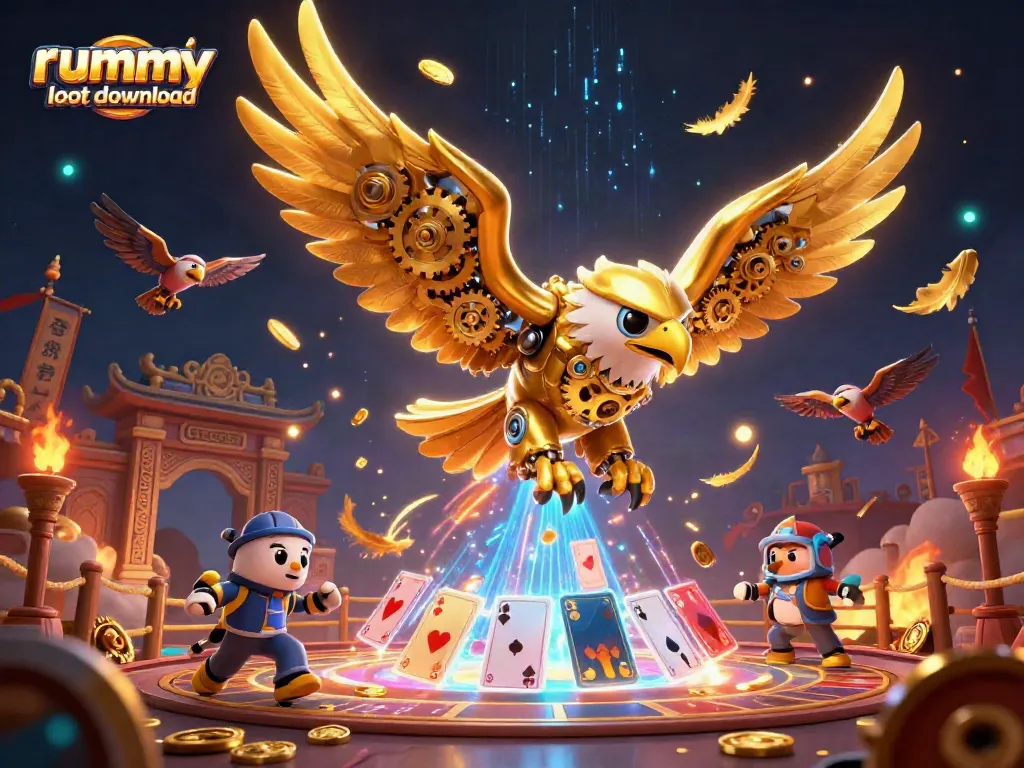 Engage in thrilling gameplay with the rummy loot download featuring dynamic 3D characters and vibrant casino elements.