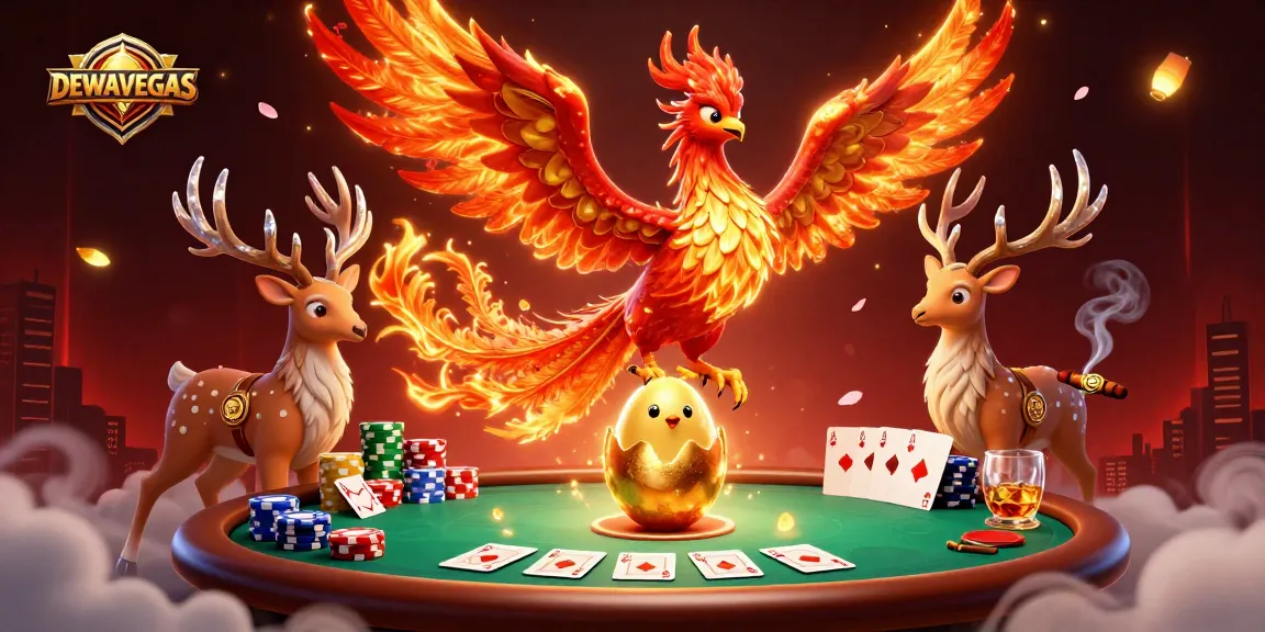 Experience the thrill at DEWAVEGAS with this vibrant 3D casino illustration featuring epic slots and poker elements.