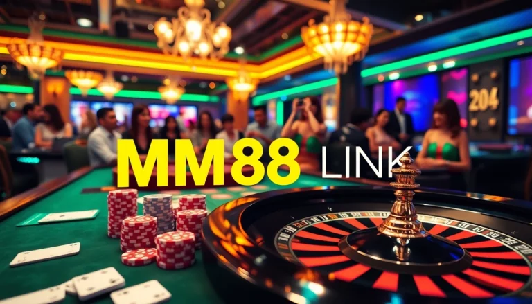 Engaging players enjoying games via MM88 LINK at a luxurious online casino.