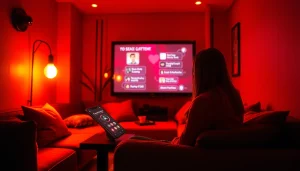 Engaging scene of a user experiencing sex ai chat in a cozy, modern room.