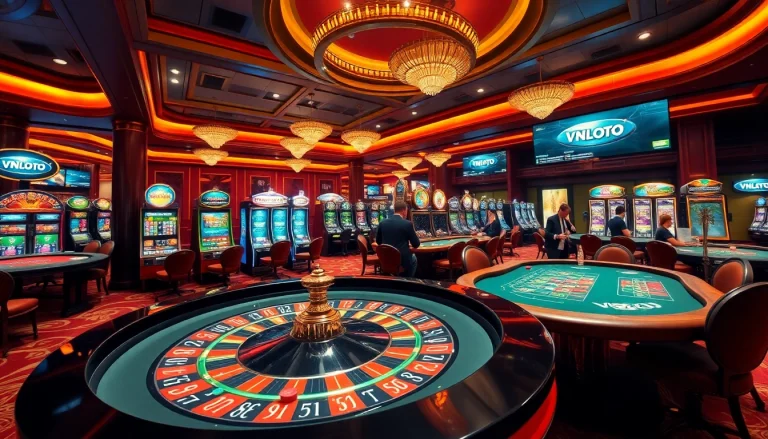 Engaging players at a roulette table with vibrant atmosphere showcasing VNLOTO betting experience.