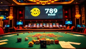 Experience the excitement of 789club tài xỉu with vibrant gaming visuals and luxurious casino elements.