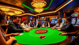 The hidden wiki 2026 highlights an exhilarating casino scene with players at a poker table.