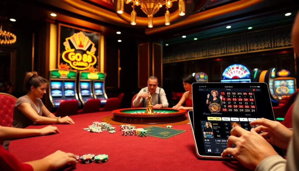 Experience the thrill of a go 88 scorehit moment in a vibrant casino scene filled with excitement and luxury.
