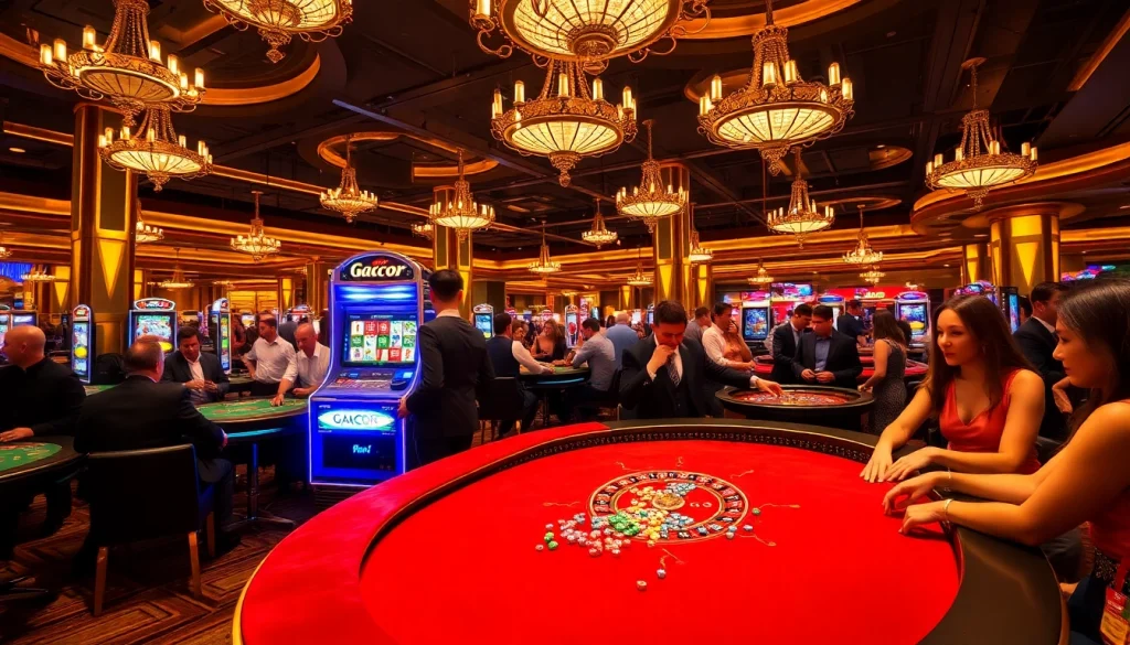 Experience winning strategies at the gacor slot machine in a vibrant casino setting.