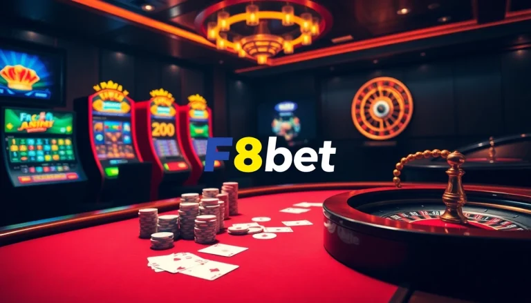 Experience the thrilling atmosphere of F8bet's online casino with captivating poker and slot games.