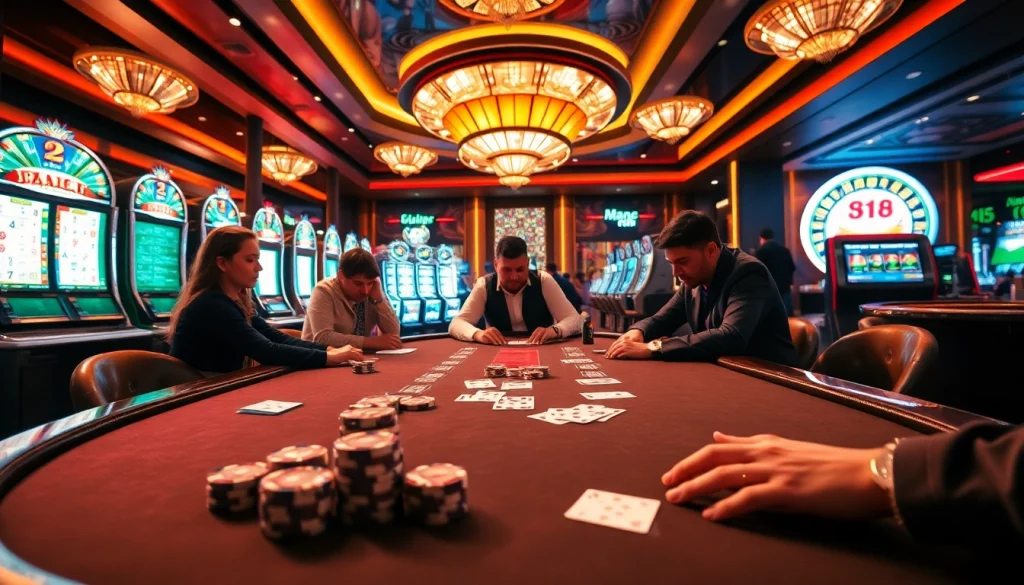 Winning strategies at Man88 showcased in an elegant casino setting with poker and roulette tables.
