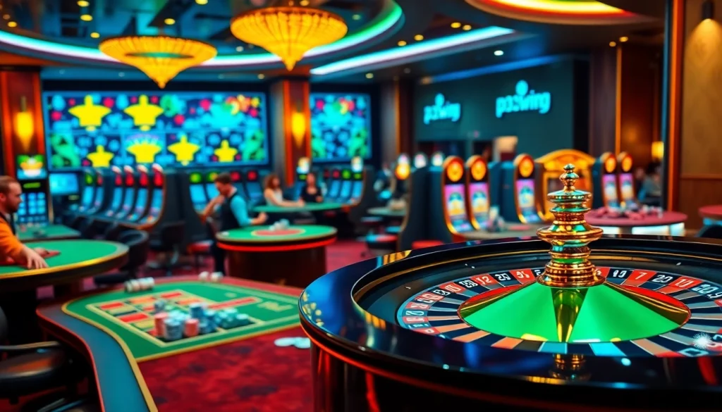 23win players enjoying a vibrant casino atmosphere with exciting games and sleek design.