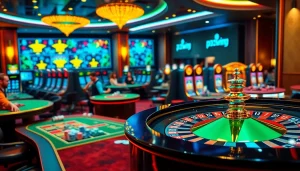23win players enjoying a vibrant casino atmosphere with exciting games and sleek design.
