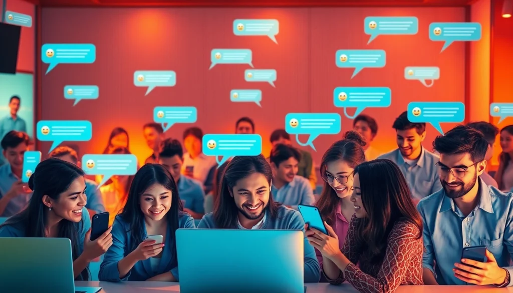 محادثات تفاعلية عبر الإنترنت في شات الرياض، تعرض أجواء غرفة دردشة متنوعة.