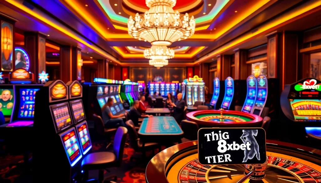 Engaging players enjoy the excitement of tải 8xbet in a luxurious casino setting.