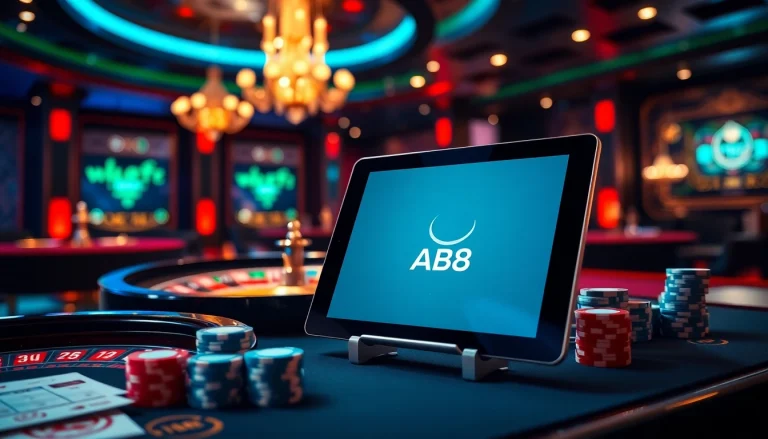 Experience the thrill of online betting at ABC8 with vibrant casino visuals and engaging gameplay.