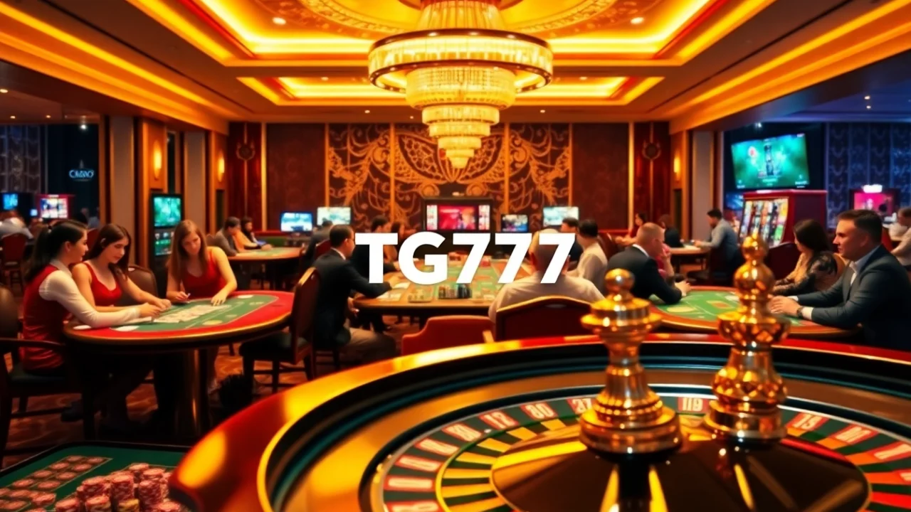 Engage in thrilling games at the TG777 link casino, featuring vibrant tables and lively players.