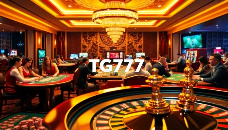 Engage in thrilling games at the TG777 link casino, featuring vibrant tables and lively players.