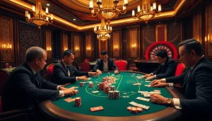 Experience a vibrant poker game highlighting keluaran china in an elegant casino setting.